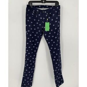 Kenzo Womens Navy Cotton Blend Peak Print Pockets Skinny Denim Jeans Size 30 NWT